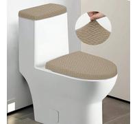 Shein 1 Juego de Funda de Asiento de Inodoro y Tapa del Tanque Tejida en Jacquard de unicolor, Juego de Funda de Asiento de Inodoro a Prueba de Polvo para B