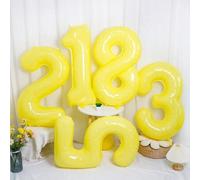 Shein 1 juego de globos de plástico, globos con forma de números modernos para fiestas, Navidad