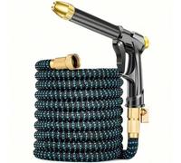 Shein 1 Juego de Manguera de Jardín Flexible y Expandible de 3/4" con Pistola Rociadora, Herramienta de Lavado de Autos de Alta Presión, Válvula de Control