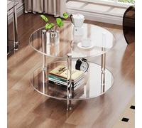 Shein 1 Juego de mesa lateral de sofá de acrílico, mesa de centro desmontable adecuada para sala de estar, dormitorio, baño, estantería de almacenamiento pa