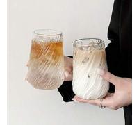 Shein 1 Juego de Tazas de Vidrio, Tazas de Vidrio con Patrón de Árbol, Tazas de Café Transparentes, Tazas de Vidrio con Remolino de Gran Capacidad, Adecuada