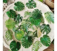 Shein 1 paquete/40 piezas Pegatinas con patrón de hojas tropicales, pegatinas decorativas creativas de uso múltiple para decoración de cuadernos manuales, ú