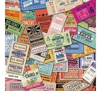 Shein 1 Paquete 50 piezas Pegatinas decorativas de cuaderno con diseño de ticket vintage lindo sin repetición, útiles escolares