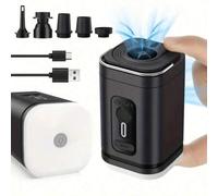 Shein 1 Paquete Bomba de Aire Eléctrica Inalámbrica de Doble Uso con Luz LED de Emergencia, Bomba de Vacío Portátil para Inflar y Desinflar con 4 Boquillas