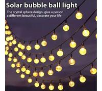 Shein 1 Paquete, Cadena de Luces de Bola de Cristal Solar Inteligente, 11.89/6.71/4.88 metros Luz de Decoración de Jardín, Equipada con Sensores Inteligente