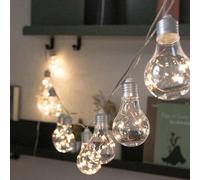 Shein 1 paquete de 5m (16.4ft) de luces de cadena solares a prueba de agua y a prueba de roturas con diseño de bombilla retro blanco cálido minimalista mode