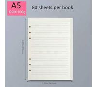 Shein 1 paquete de 80 hojas/160 páginas de papel de cuaderno de hojas sueltas (páginas blancas rayadas), papel kraft punteado de color crema de 100 g de gro
