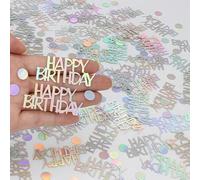 Shein 1 paquete de confeti de purpurina arcoíris, decoración de mesa para cumpleaños, adecuado para fiestas de cumpleaños, decoración de fiestas, artículos