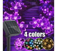 Shein 1 Paquete de Luces de Cadena Solares para Jardín, Luces de Hadas Impermeables para Exteriores 20/50/100 LED Luces de Cadena Solares con Flores - 8 Mod