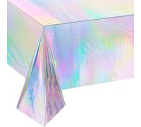Shein 1 Paquete de Mantel Holográfico Plástico Tablecover de Arcoíris Láser, Falda de Mesa Holográfica Rectangular de Papel Metalizado Para Decoraciones de