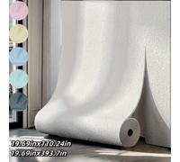 Shein 1 Paquete de papel tapiz vinílico 3D con textura - Revestimiento de pared autoadhesivo y extraíble, patrón lavable de formas y rayas, fácil de instala