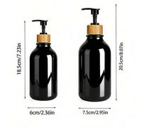 Shein 1 paquete Dispensador de jabón negro para baño, dispensador de jabón de mano y jabón de platos con bomba de bambú, 16 Oz Dispensador de jabón y loción