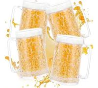 Shein 1 paquete Vaso de Cerveza Congelada de Doble Pared Aislada de 15 Oz con Asa, Vaso de Plástico Reutilizable para Congelador para Cerveza, Cócteles, Beb