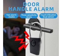 Shein 1 par de alarma antirrobo para manija de puerta, hecho de material ABS en blanco/negro, con funciones de sensor dual de electricidad estática y vibrac