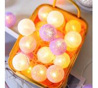 Shein 1 pieza 1.5/3 metros 10/20 piezas Luces de cadena LED con bolas de color macaron - Decoración del hogar, decoración de pared del dormitorio, adecuado