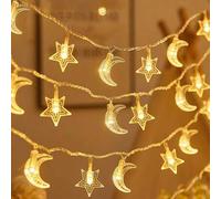 Shein 1 Pieza 1.5m/3m 10/20 Cadena De Luces Decorativas Led Mezcladas De Estrellas Y Luna Para Navidad, Halloween O Cualquier Otro Día Festivo