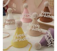 Shein 1 pieza/1 set Sombrero de fiesta de cumpleaños de encaje y fieltro con bolas de pompón como decoración y accesorio para fotos