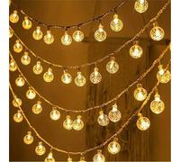 Shein 1 pieza 10/20/40/80LED Luces de cadena de bola de cristal -- Luces de cadena colgantes alimentadas por batería, diámetro de bola 1.7cm/0.66in, perfect