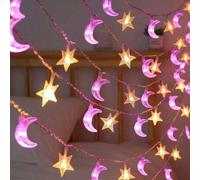 Shein 1 pieza 10/20/40 LED 1.5/3/6M Luces de hadas con diseño de estrellas y luna, adecuado para decoración de habitación, cumpleaños, fiesta, boda, todas l