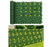 Shein 1 pieza 100*300cm Pantalla de valla de privacidad de hiedra artificial con girasoles, panel de hoja de hiedra y girasol de plástico falso para decorac