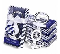 Shein 1 pieza/12pcs Abrebotellas con forma de timón de barco, el favor de fiesta de boda oceánica talla grande popular, decoración de abrebotellas con tema