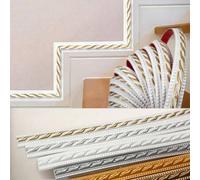 Shein 1 pieza 1m/39,37 pulgadas Elegante moldura decorativa de PVC con efecto de yeso - Moldura autoadhesiva impermeable adecuada para marcos de puertas, ve