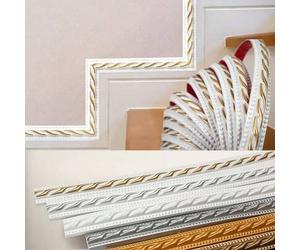 Shein 1 pieza 1m/39,37 pulgadas Elegante moldura decorativa de PVC con efecto de yeso - Moldura autoadhesiva impermeable adecuada para marcos de puertas, ve