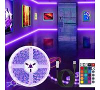 Shein 1 pieza 1m/3m/5m/10m/20m Control remoto de 24 teclas Tira de luz LED RGB 5050 que cambia de color, adecuada para vacaciones, fiestas, habitaciones, co