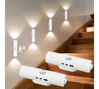 Shein 1 pieza/2 piezas/4 piezas Luz con sensor de movimiento LED, Luz LED con sensor de movimiento para escalones, Luz de pared LED de 3 colores, Luz noctur