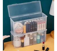 Shein 1 pieza/2 piezas/4 piezas Organizador de maquillaje de escritorio transparente, almacenamiento de encimera para lápiz labial, brillo de labios, soport