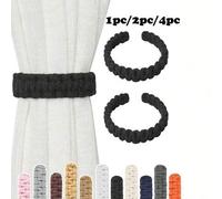 Shein 1 pieza/2 piezas/4 piezas Sujetacortinas de cuerda de algodón trenzada hecha a mano, con opciones de multicolor y tamaño, adecuado para fijar y decora