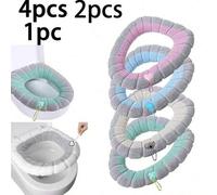 Shein 1 pieza/2 piezas/4 piezas Tapa de asiento de inodoro engrosada, Almohadilla desmontable para asiento de inodoro, Funda de asiento de inodoro universal