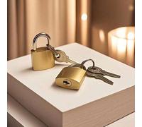 Shein 1 pieza, 2 piezas Candado de imitación de cobre para uso doméstico, candado antirrobo multifuncional, cerradura de apertura única con 2 llaves, adecua