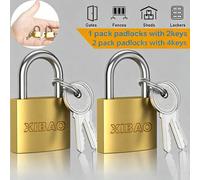 Shein 1 pieza/2 piezas Candado pequeño de metal con 2/4 llaves, tamaño de 20mm/25mm, candado antirrobo duradero para garaje, equipaje, caja de herramientas,