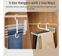 Shein 1 pieza/2 piezas Estante plegable multicapa para almacenamiento de ropa, organizador de perchas ahorrador de espacio para pantalones, bufandas, corbat