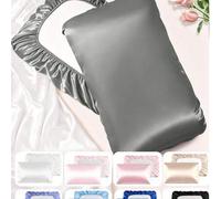 Shein 1 pieza/2 piezas Funda de almohada de satén, Funda de almohada de seda con banda elástica Funda de almohada de viaje, Funda de almohada de satén de se