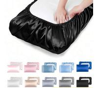 Shein 1 pieza/2 piezas Funda de almohada de satén, funda de almohada de seda con banda elástica, funda de almohada suave de satén de seda adecuada para almo