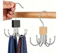 Shein 1 PIEZA/2 PIEZAS Gancho giratorio de 6 garras para colgar cinturones, organizador multiusos para armario para cinturones, corbatas, bufandas, bolsos,