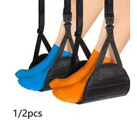 Shein 1 pieza/2 piezas Hamaca ajustable para los pies de avión, reposapiés de viaje portátil para avión, tren, oficina, hamaca ergonómica para las piernas c
