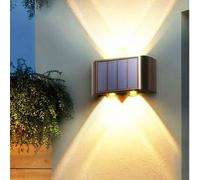 Shein 1 pieza/2 piezas Luz de pared con energía solar con 8/10 LED, diseño de castillo real, para villa y paisaje exterior, decoración de pared ambientada i
