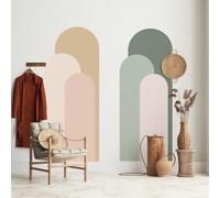 Shein 1 pieza/2 piezas Pegatina de pared de arco minimalista moderno, decoración de pared de PVC removible, adecuada para dormitorio, sala de estar, entrada