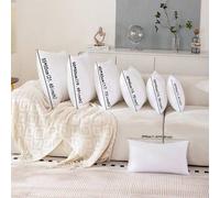 Shein 1 pieza/2 piezas Rellenos de almohada blanca, múltiples tamaños disponibles, rellenos de fibra ultra suave, almohadas cuadradas blancas, minimalistas