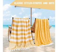 Shein 1 pieza/2 piezas Set de toalla de playa turca - 99 X 180 cm/39"X 71" Toalla de playa extra grande a prueba de arena y de secado rápido, adecuada para