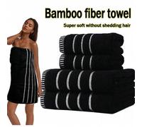 Shein 1 pieza/2 piezas Toalla de fibra de bambú rota de línea de moda minimalista moderna/Toalla de baño (estilo ligero) sin desprendimiento de pelusa, alta