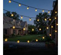 Shein 1 pieza 20/30/50/100/200 LED Luces de cadena de bola de burbuja de cristal solar para exteriores, impermeables, 8 modos de iluminación, alimentadas po