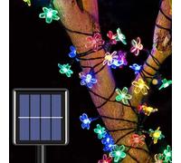 Shein 1 pieza 20/30/50/100 LED 5/6.5/7/12m Luces de cadena solares con flores de cerezo, 8 modos de iluminación, adecuadas para camping al aire libre, patio