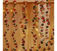 Shein 1 pieza 2m 20 LED guirnalda de luces rosa y rojo en forma de rosas, enredaderas de rosas luminosas para decoración de pared de boda, escenario románti