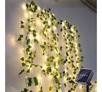 Shein 1 pieza 2M/6.56Ft/5M/16.4Ft/10M/32.8Ft Luces de cadena de vid solares, luces verdes de hojas LED para exteriores, luces de hadas de hiedra, para sala