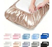 Shein 1 pieza/2pcs Funda de almohada de satén, Funda de almohada de seda con banda elástica Funda de almohada de viaje, Funda de almohada de satén de seda s