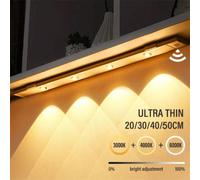 Shein 1 pieza/2piezas Tira de luz LED inteligente con sensor de movimiento ojo de gato ultra delgada, luz recargable por USB bajo el gabinete con 3 modos de